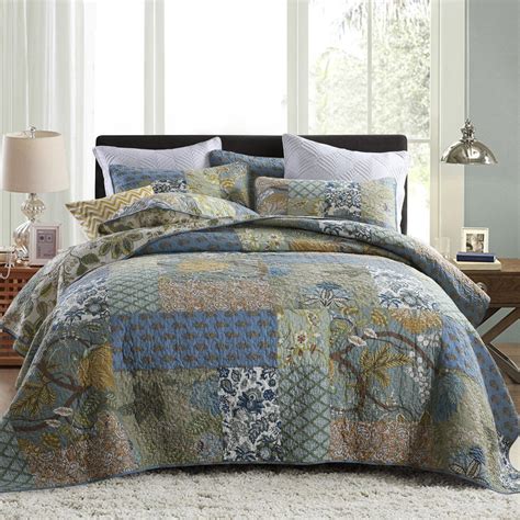 Secgo Queen Comforter Set for Bed - 100% Cotton Quilts Queen Size ...