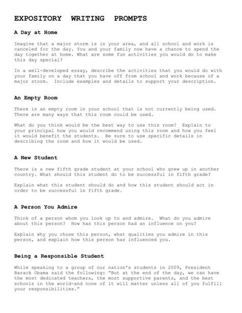 Image result for Examples of Expository Writing Prompts