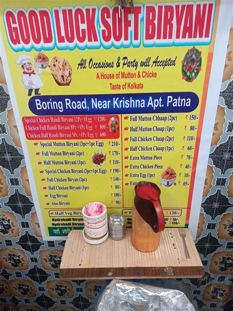 Menu at Good Luck Soft Biryani, Patna