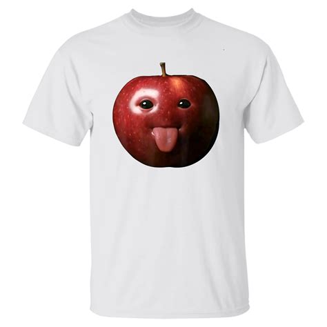 Funny Silly AI Apple gen z Meme BrainRot Humor Tongue Out T-Shirt ...
