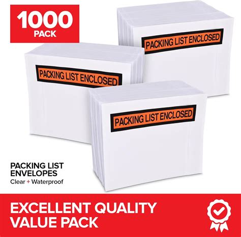 StockYourHome 1000 Piece Waterproof Packing List Envelopes, India | Ubuy