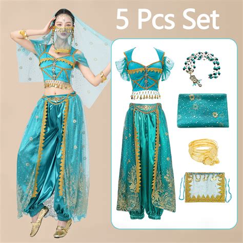 Jasmine Disney Costume Aladdin Jasmine Princess Costume Fancy Dress Up
