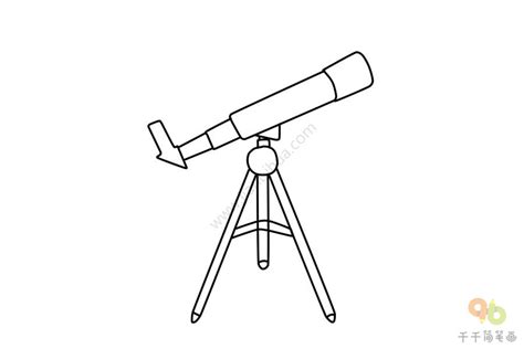 观察宇宙 天文望远镜简笔画_生活用品简笔画