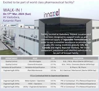 Innoxel Lifesciences Private Limited Jobs Vacancies for ITI, BSc, MSc ...