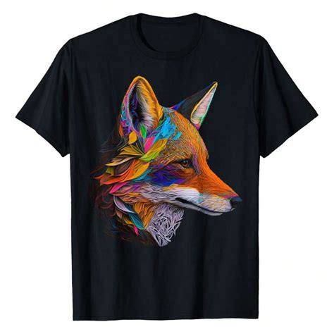 Fox Colourful Animals Fox Motif Art Foxes Women's Summer Casual T-Shirt ...