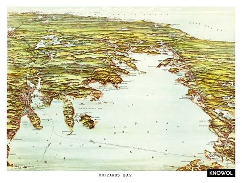 Beautiful vintage map of Buzzards Bay, Massachusetts from 1907