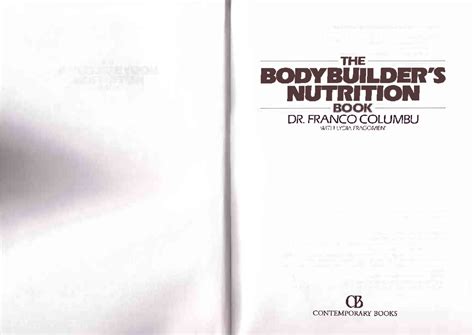 The Bodybuilders Nutrition-Book by Franco Columbu - Physical Fitness ...