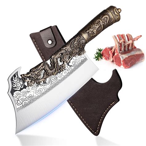 Rococo 2lb Dragon Butcher Knife Heavey Duty Cleaver Knife Meat ...