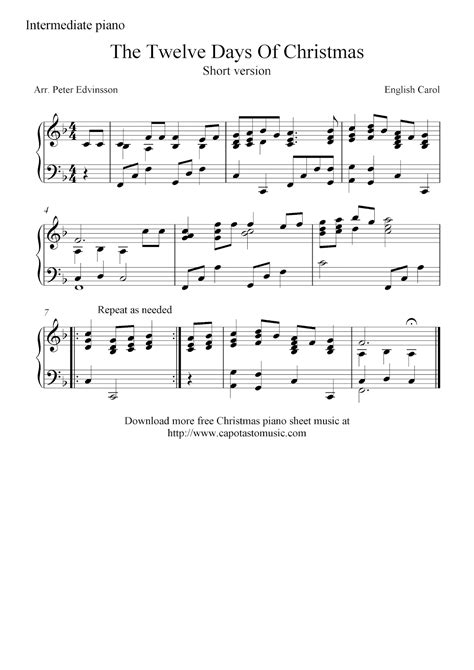 intermediate songs on piano Intermediate piano sheet music for ...