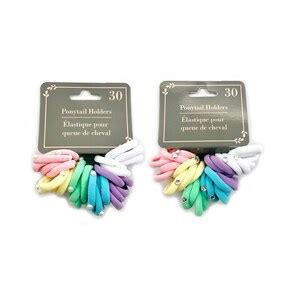 View Clasp-Free Colorful Ponytail Holder Hair