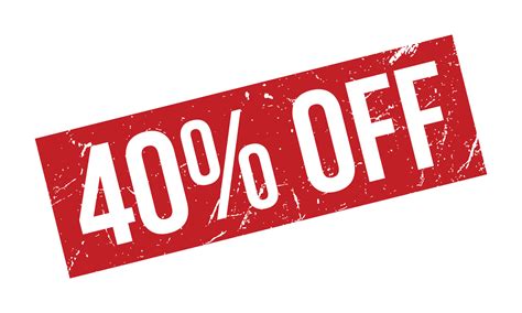 40 Percent Off Rubber Stamp. Red 40 Percent Off Rubber Grunge Stamp ...