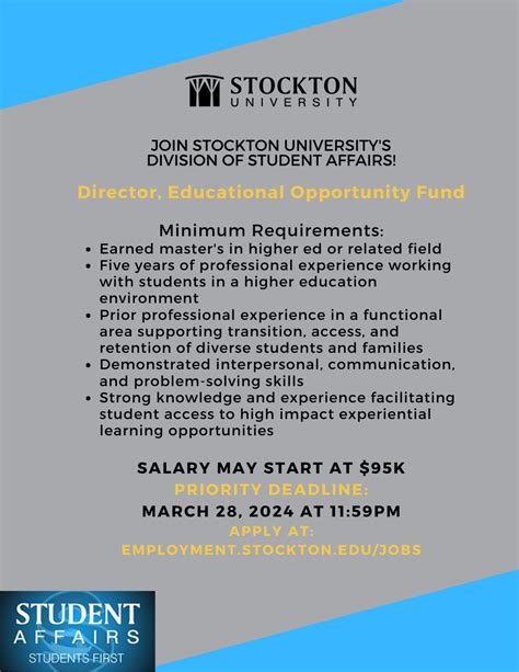 We are looking for our next Director of Educational Opportunity Fund ...