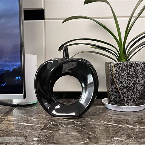Buy Amber Ceramic Small Black Apple Shape Show Piece for Home Decor ...