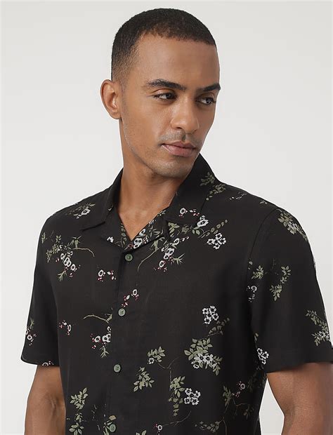 Buy Pure Viscose Floral Cuban Collar Shirt at Marks & Spencer