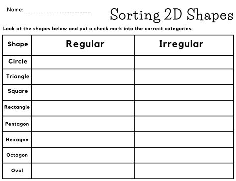 Image result for Sorting Shapes Worksheet