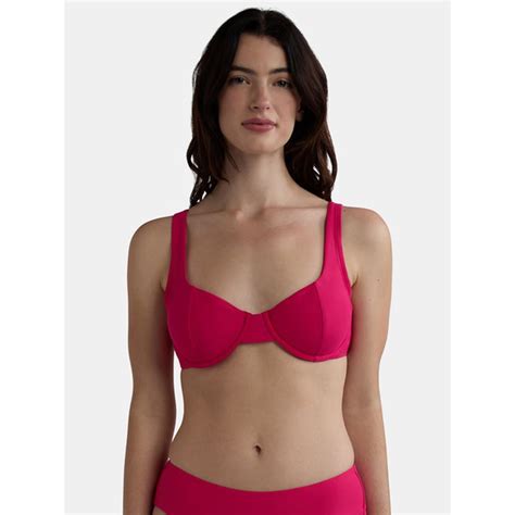 Time and Tru Women's & Women's Plus Underwire Bra Bikini Top, S-3X (1 ...