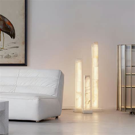 Alabaster Square Column Floor Lamp - Mooielight - Alabaster Square ...
