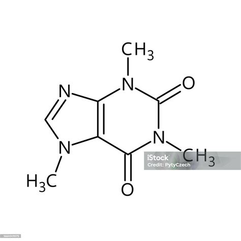 Caffeine Chemical Molecular Structural Formula Stock Illustration ...