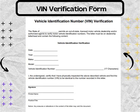VIN Verification - VIN Verification Form - Vehicle Identification ...