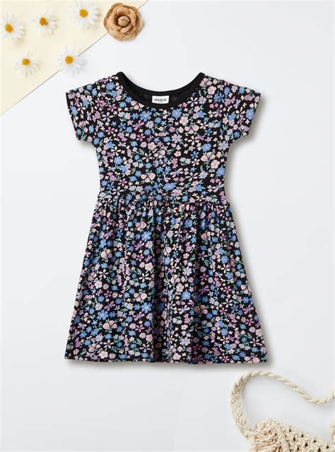 Buy Girls Floral Printed Fit & Flare Dress Online at just Rs. 299.0 ...