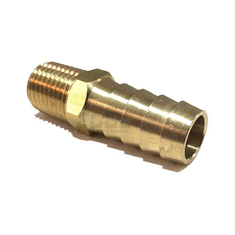 EDGE INDUSTRIAL 1.3cm HOSE ID TO 0.6cm MALE NPT MNPT STRAIGHT BRASS ...