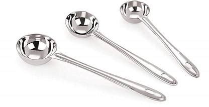 Strobine 3 Steel Kadchi, Spoons, Steel Chamcha, Ladles, Serving Kadchi ...