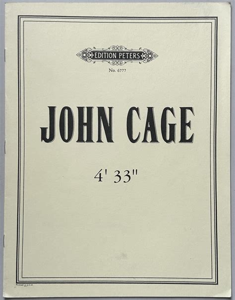 John Cage 4' 33" Sheet Music