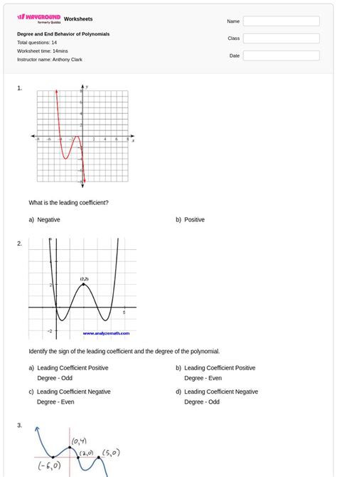 50+ End Behavior of Polynomials worksheets for Class 12 on Wayground ...