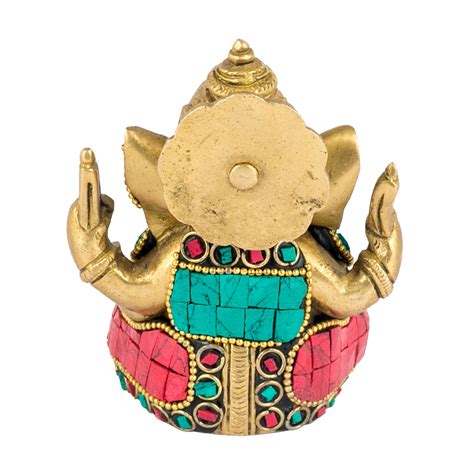 Sitting Ganesha With Stone Finish – Ragaarts