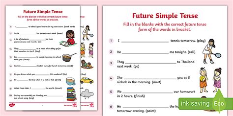 Simple Future Tense Worksheet 的图像结果