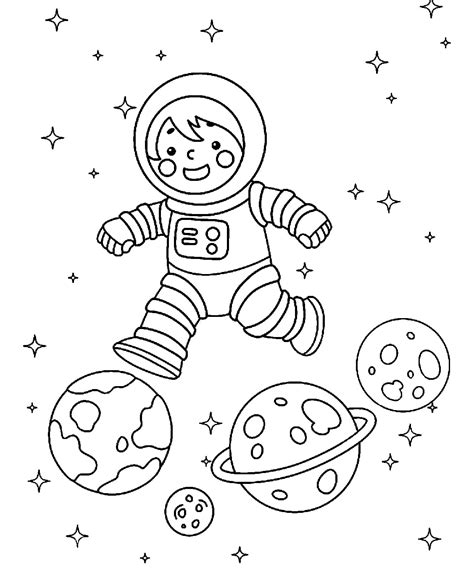 Astronaut Coloring pages - 100 Coloring Pages for Kids