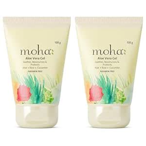 Moha Aloe Vera Gel for Face, Skin & Hair | Pure Aloe Vera Gel with Rose ...