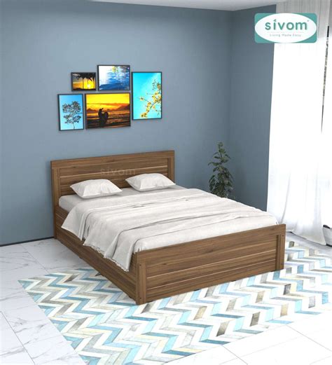 SIVOM Scandi Bed with Storage Engineered Wood Queen Bed Engineered Woo ...