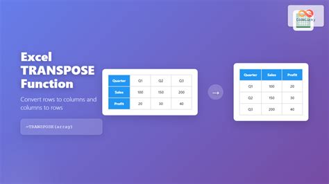 Transpose Function in Excel Example 的图像结果