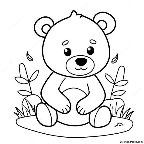 Adorable Cartoon Bear Coloring Page | Coloring-Pages.com
