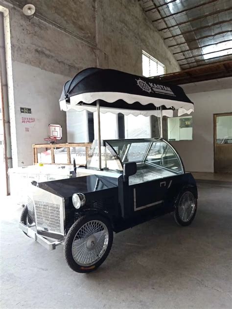 Ice Pop And Gelato Display Freezer Cart Antique Car Shaped Ice Cream ...