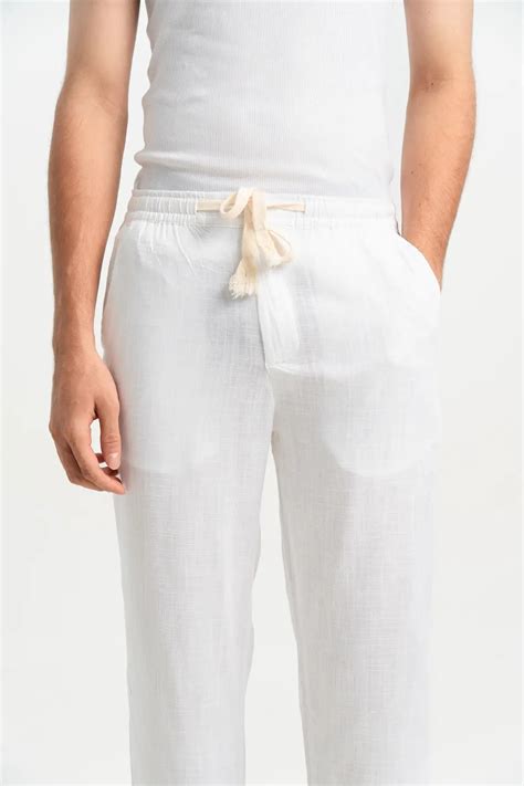POLY LINEN WHITE TROUSERS – South Origin