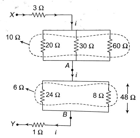 The potential difference across 8 ohm resistance is 48 volt as shownin ...