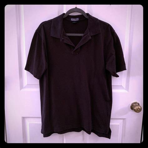 Men’s Classic Black Land’s End Polo SS Button-up... - Depop