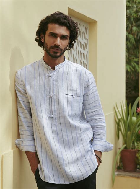 Andamen Sky Stripe Popover Shirt