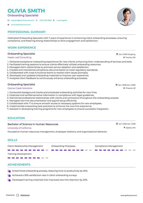 10+ Onboarding Specialist Resume Samples & Templates for 2025