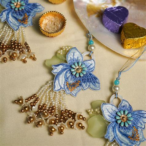 Buy Firoza Pearl Bhabhi Rakhi Online in India - Mypoojabox.in