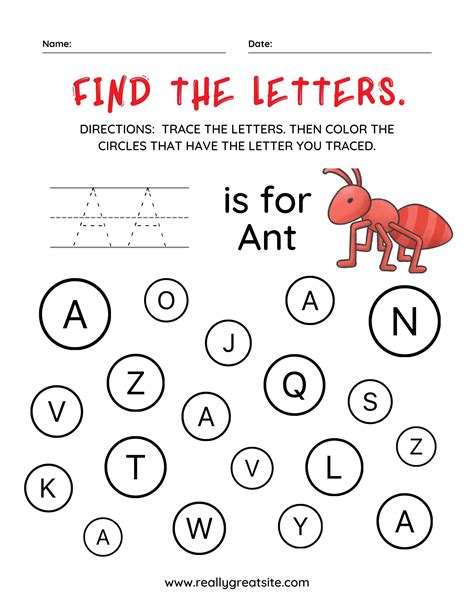 Find The Letter A Worksheet: Letter Recognition Activity - Worksheets Library