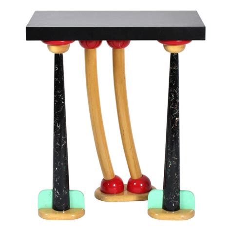 Vintage Postmodern Memphis Style Artist Made Console Hall Table by Lynn ...
