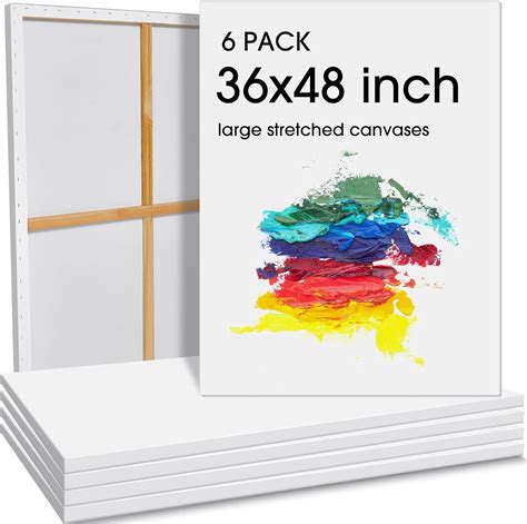 Amazon.com: Sherr 3 Pcs 48 x 36 Inch Large Canvas for Painting Cotton ...
