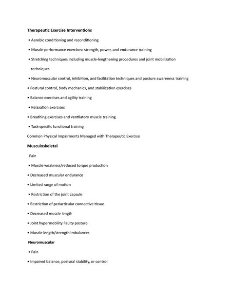 Therapeutic Exercise-WPS Office - Therapeutic Exercise Interventions ...