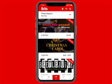 tkts app redesign concept by Coren Feldman on Dribbble