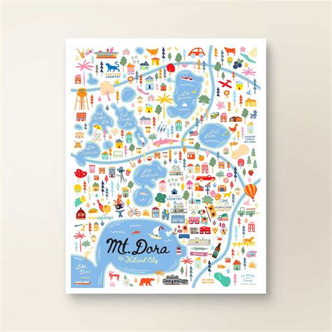 MOUNT DORA, FL | City Series Map Art Print | A. B. Newton and Company