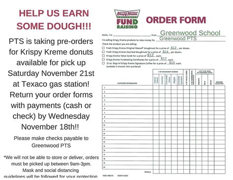 Krispy Kreme Order Forms Printable KRISPY KREME® Online Ordering Back