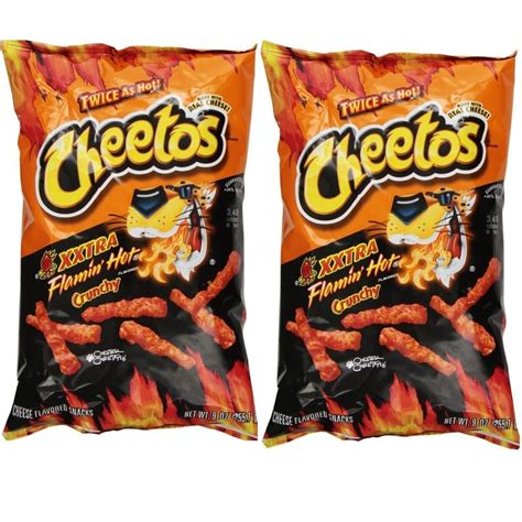 Cheetos Crunchy XXTRA FLAMIN' HOT Cheese Flavored Snack Chips 8.5 Oz (2 Bags)